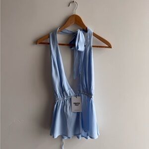 Light Blue Princess Polly Halter Top (NWT)